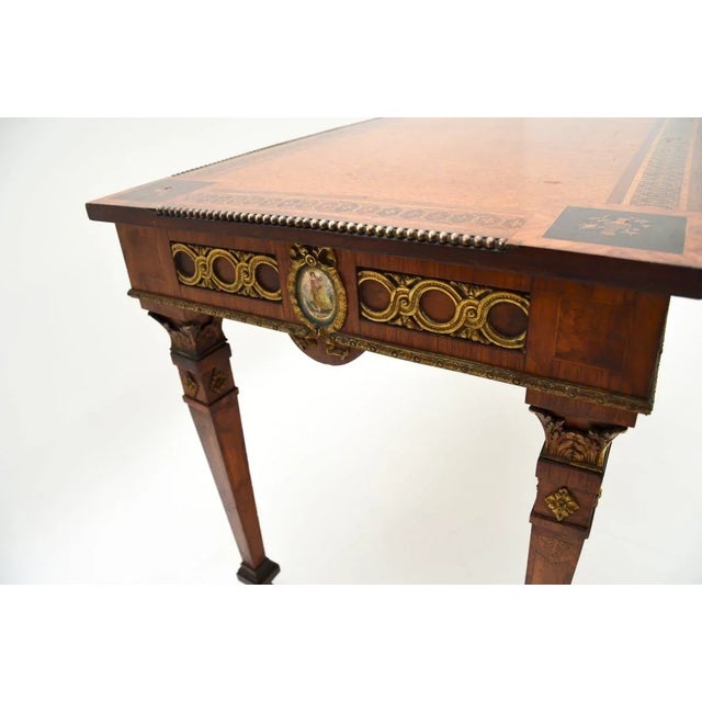 Antique French Inlaid Walnut Ormolu Mounted Desk, 1800s For Sale - Image 12 of 18