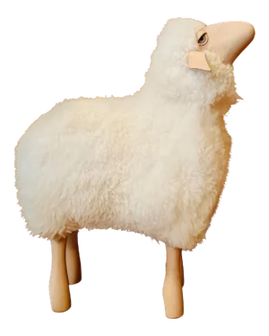 Lalanne Style Carved Wood Sheep Stool