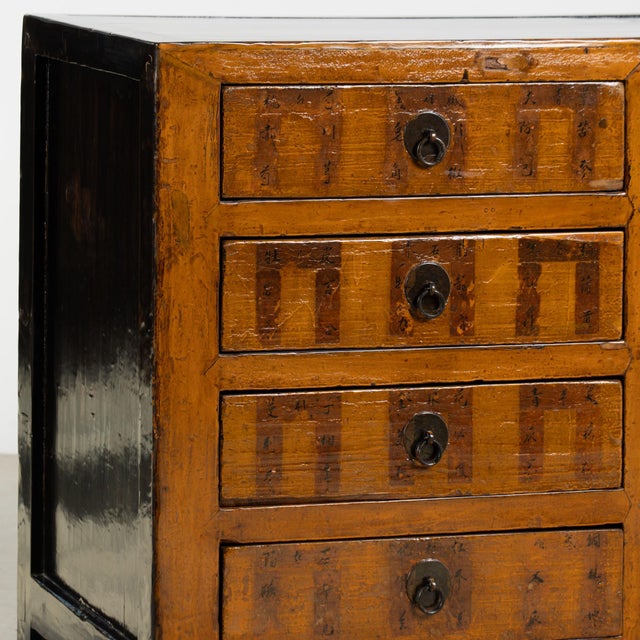 Sienna 19th Century Chinese Lacquered Apothecary Console With Sixteen Drawers For Sale - Image 8 of 18