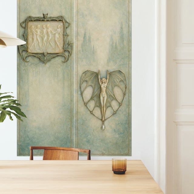 Large Art Nouveau Jewelry Study "Verdigris Oracle" – 40" X 60" Fine Art Print on Brushed Metal For Sale - Image 4 of 10