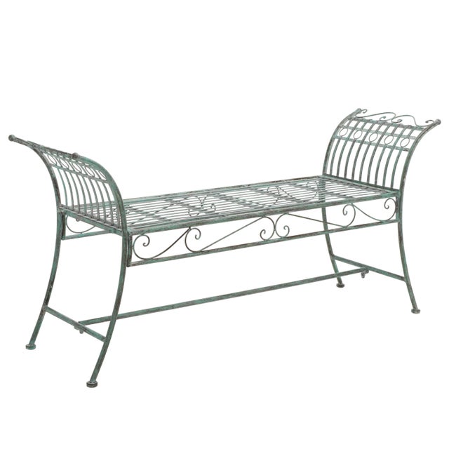 Hadley Bench - Antique Dark Green For Sale In Philadelphia - Image 6 of 8