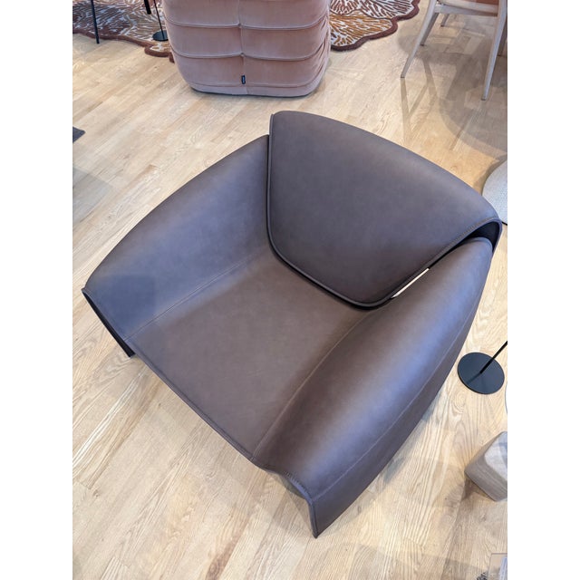 Animal Skin Poliform Le Club Armchair For Sale - Image 7 of 11