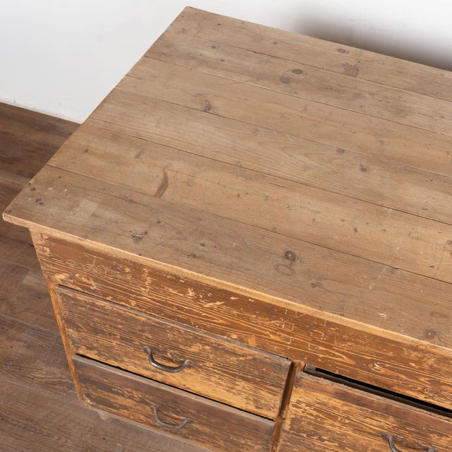 Early 20th Century Early 20th Century Hungarian Pine Apothecary Counter With Eight Drawers For Sale - Image 5 of 13