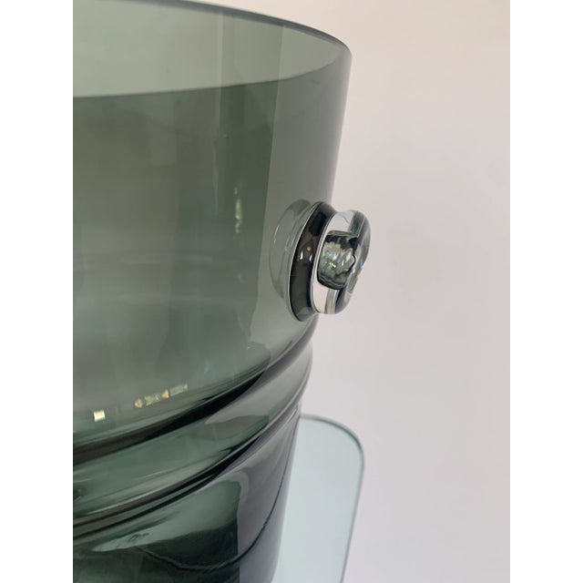 1970s Smokey Glass Ice Bucket Wine Cooler For Sale - Image 4 of 4