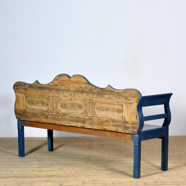 Antique Pine Bench, 1900s For Sale - Image 10 of 11