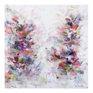 Freedom - Colorful Abstract Expressionist Floral Nature Painting Original Textural Artwork on Canvas by Vé Boisvert For Sale