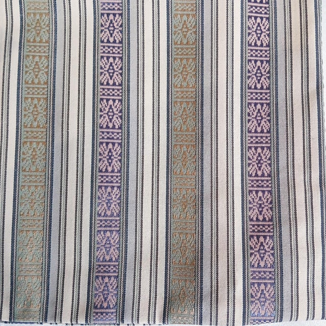 Bhutan Silk Accent Pillow, Kishuthara Weaving, 18" Square For Sale - Image 12 of 12