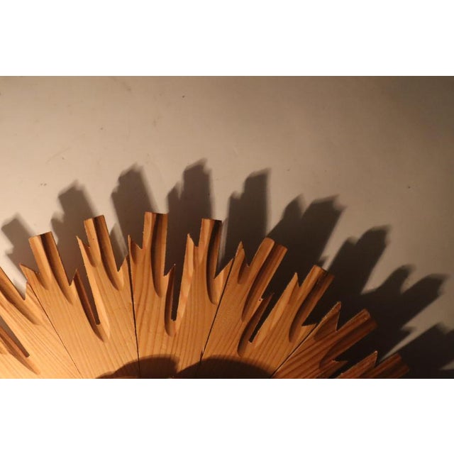Hand-Crafted Pine Wood Starburst Sun Wall Lamps, Italy, 1980s, Set of 2 For Sale - Image 15 of 18