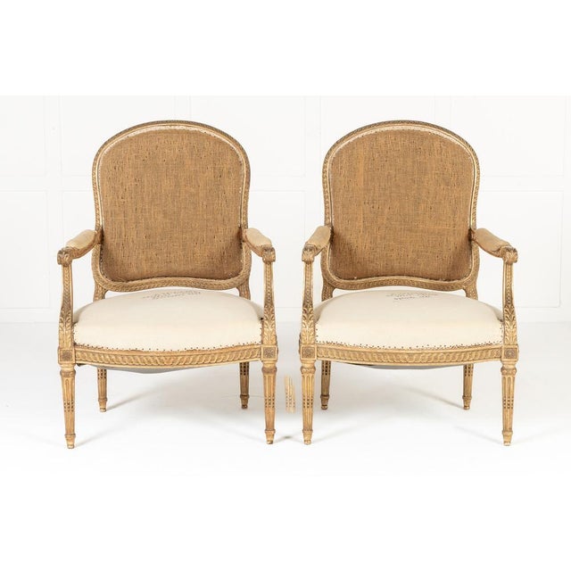 19th Century French Giltwood Armchairs, Set of 2 For Sale - Image 11 of 14