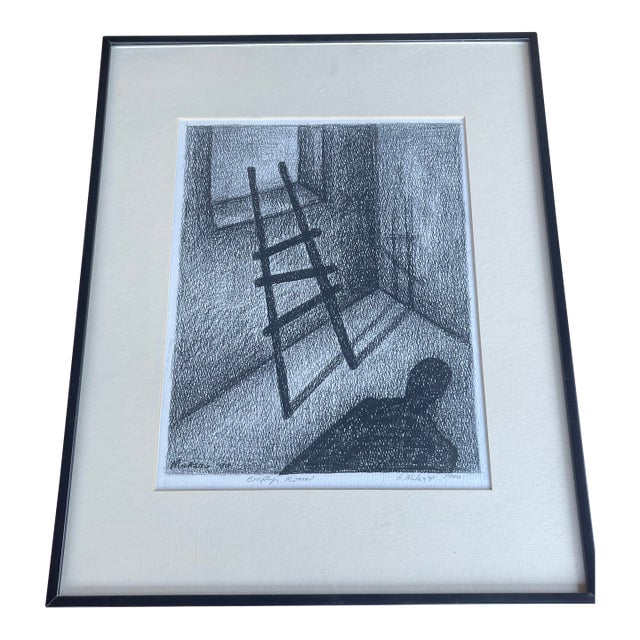 Vintage Expressionist Engraving Print Hand Signed by Artist A. Milazzi For Sale