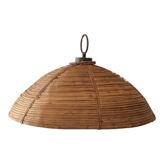 Mid Century Spiral Split Reed Pendant Light For Sale