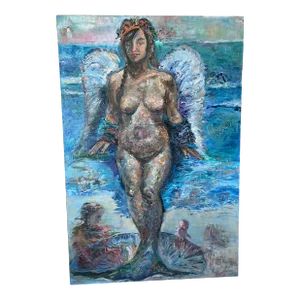 ''Birth of a Mermaid'' Contemporary, Figurative Oil Paintings, by Van Ness