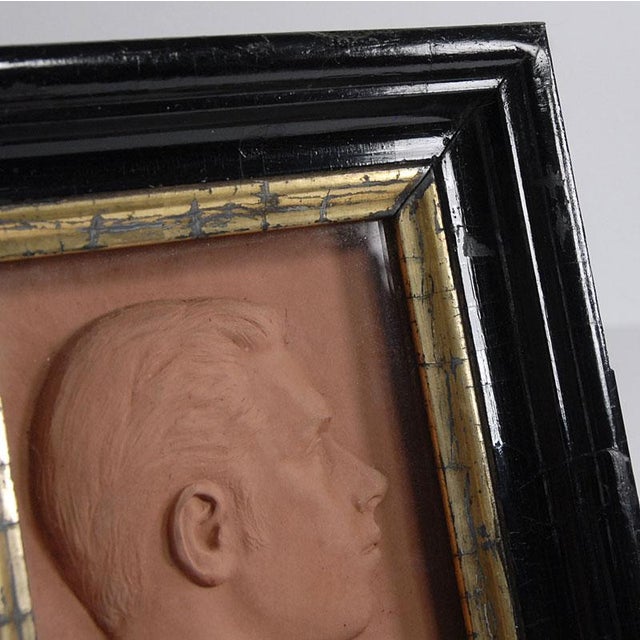 French Framed Terracotta Young Men Portrait, 1930s For Sale - Image 9 of 10