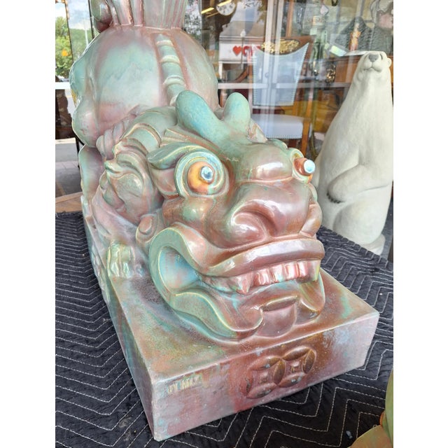 Chinese 1920's Large Chinese Foo Dragons - Set of 2 For Sale - Image 3 of 12