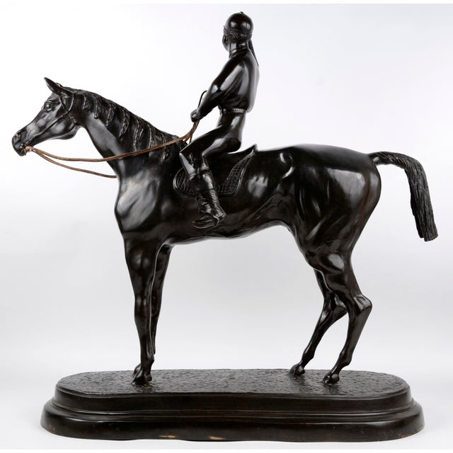 Metal After Valton, Jockey on Horseback, Late 19th Century, Bronze For Sale - Image 7 of 9