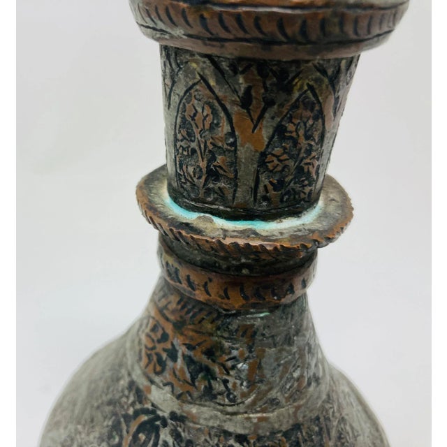 19th Century Tinned Copper Indo-Persian Islamic Vase For Sale - Image 10 of 12