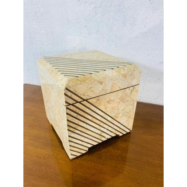 Mid-Century Modern Vintage Maitland Smith Tessellated Stone Box For Sale - Image 3 of 9