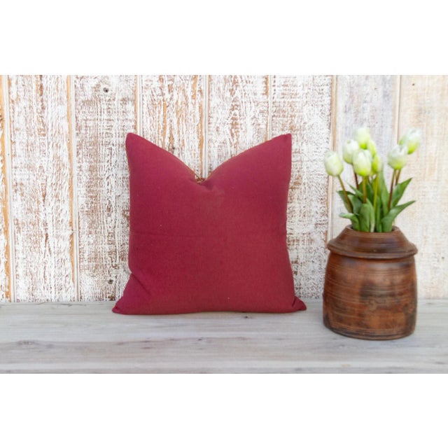 Orange Antique Indian Folk Pillow For Sale - Image 8 of 10