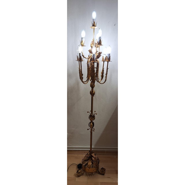 1970s Vintage Florentine Floor Lamp, 1970s For Sale - Image 5 of 8