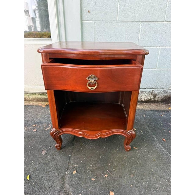 Late 20th Century Late 20th Century Pair of French Provincial 1 Drawer Nightstands For Sale - Image 5 of 18