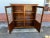 Antique Early 20th Century Arts & Crafts Mission Style Leaded Glass Oak Bookcase For Sale - Image 9 of 11