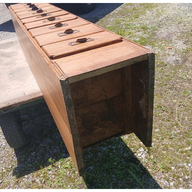 Antique Oak 10 Drawer File or Storage Cabinet 1920s For Sale - Image 17 of 17