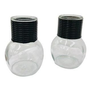 Vintage Early 20th Century Wrapped Top Bulb Shaped Vases - a Pair For Sale