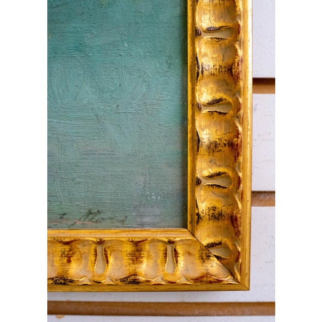 1970s Abstract Still Life Flowers in Vase Oil Painting Signed For Sale - Image 5 of 8