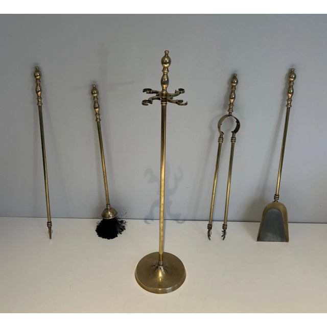 Brass Fireplace Tools - 5 Pieces For Sale - Image 6 of 13