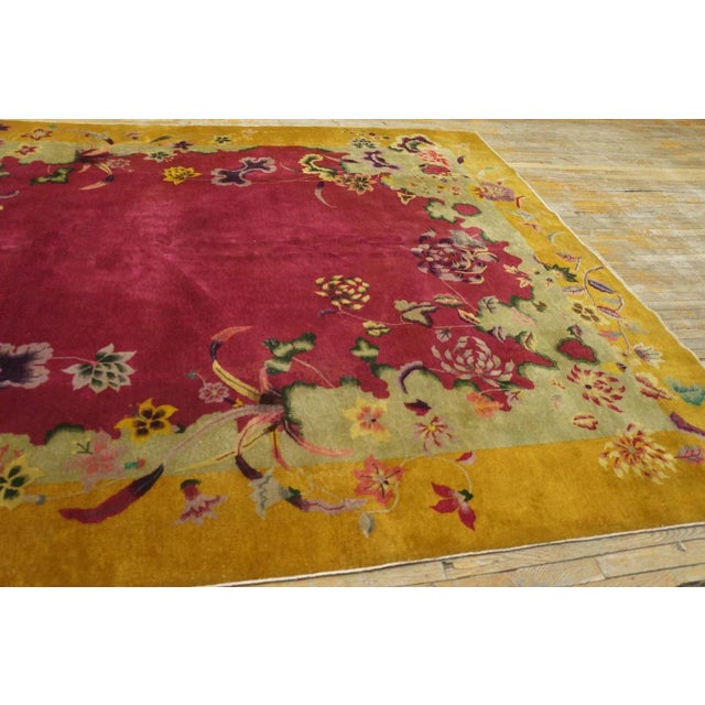 Textile Antique 1920s Chinese Walter Nichols Art Deco Rug Carpet For Sale - Image 7 of 12