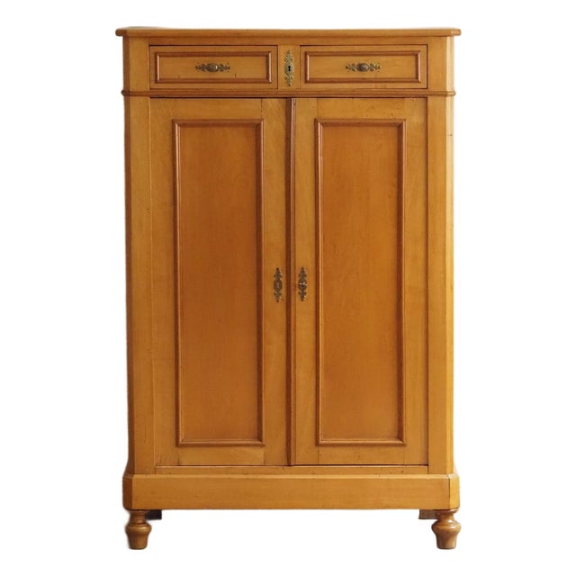 Antique Vertiko Cabinet in Poplar Wood, 1890 For Sale