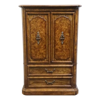 Stanley Furniture Solid Walnut Italian Provincial 40" Door Chest For Sale