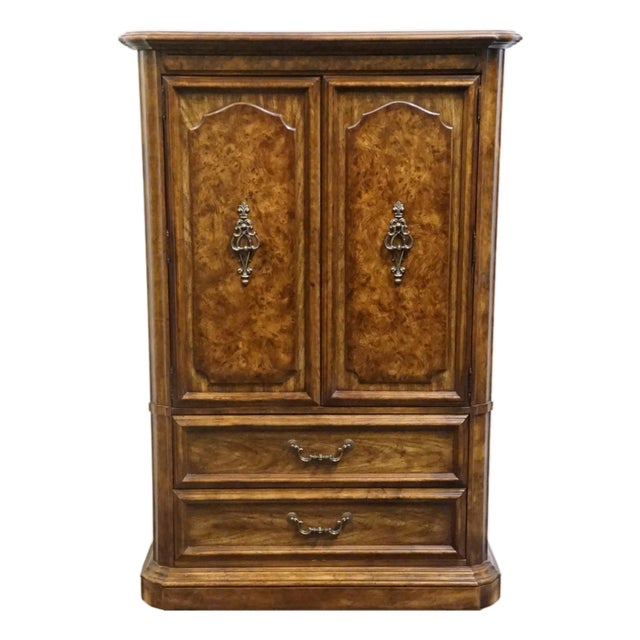 Stanley Furniture Solid Walnut Italian Provincial 40" Door Chest For Sale