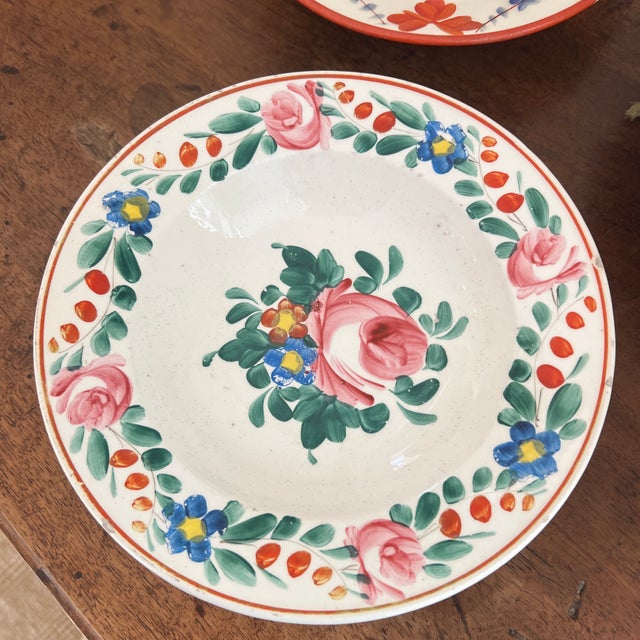 Antique Hungarian Folk Art Pottery Plates - Set of 3 For Sale In New York - Image 6 of 9