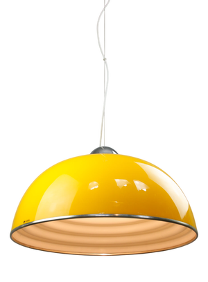 Large Space Age Yellow Pendant from Guzzini, 1970s
