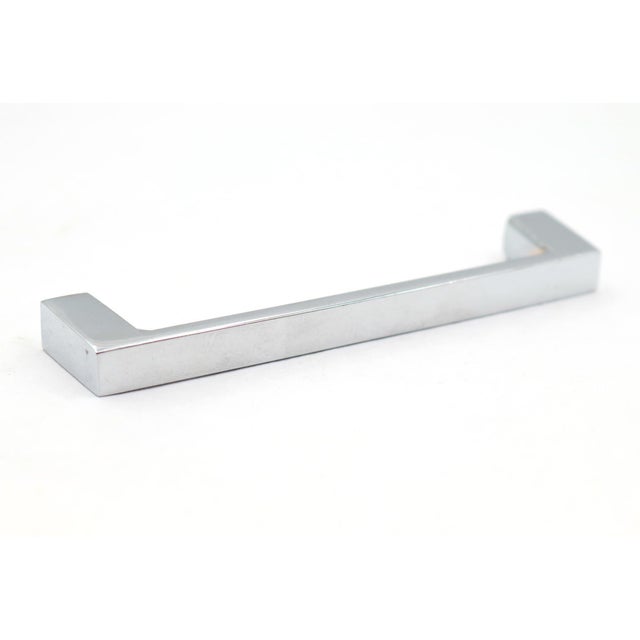 Modern Set of 10 Modern 4.375 In. Chrome Brass Drawer Cabinet Pulls For Sale - Image 3 of 7