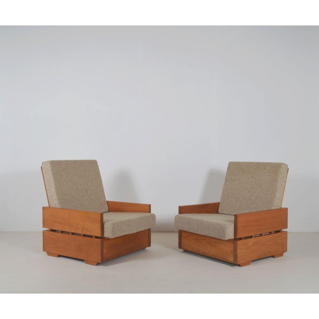 Wood Brutalist Armchairs in Wood, 1970s, Set of 3 For Sale - Image 7 of 12