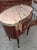 Louis XV Style Kidney-Shaped Commode in Marquetry with Pink Marble Top and Bronze Details, in Good conditions. Designed...