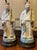 Pair antique early 20th century Chinese pottery figures of musician attendants with flutes mounted as table lamps. Each...