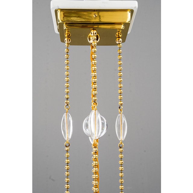 Small Art Deco Hanging Lamp with Clear Cut Glass, Vienna, 1920s For Sale - Image 15 of 18