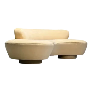 Vladimir Kagan, Directional, Mid-Century Modern, Serpentine Cloud Sofa, Velvet