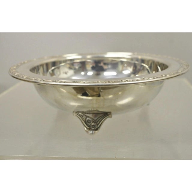 Oneida Vintage Oneida LTD Rose Design Silver Plated 10.5" Round Vegetable Serving Bowl For Sale - Image 4 of 7