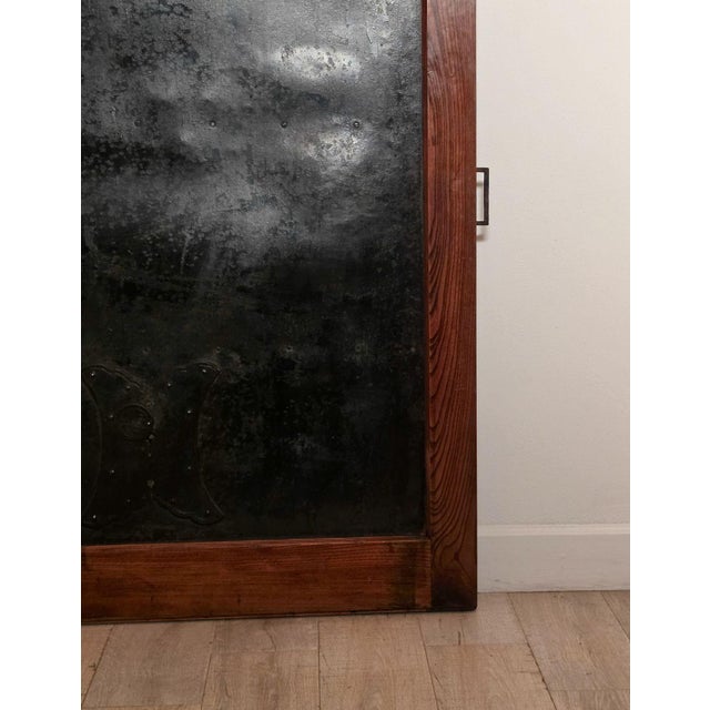 Meiji Period Keyaki Wood Warehouse Door Inset With Iron Japan Circa 1880 For Sale - Image 4 of 6