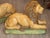 French Pair of 19th Century French Faience Glazed Ceramic Recumbent Lions For Sale - Image 3 of 9