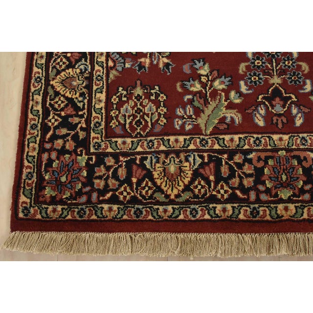 Fine Sarouk Rug 3′ X 5′ Red Wool Traditional Hand-Knotted Oriental Carpet For Sale - Image 9 of 12