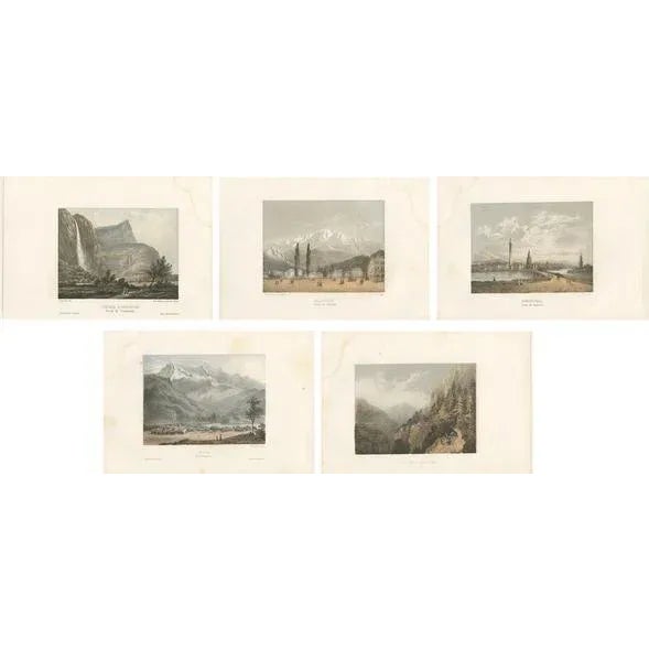 Paper Morel, Switzerland, 1850, Paper, Set of 5 For Sale - Image 7 of 7