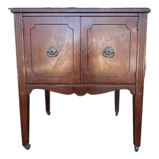 Vintage Record Cabinet on Wheels For Sale