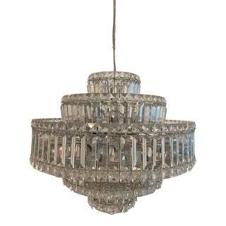 2010s Schonbek Crystal Tiered Light Fixture For Sale
