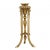 Console, pedestal of gilded wood in the Lous XVI style, stylized as an antique tripod with legs, with the heads of rams....