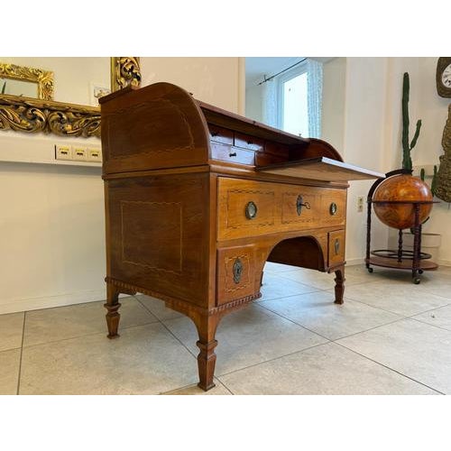 Antique Josephinian Walnut Veneer Secretary For Sale - Image 4 of 18